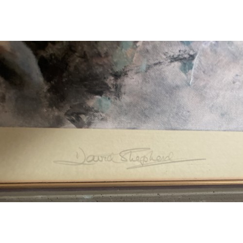 4 - David Shepherd signed print of a tiger 100cm x 58cm approximately inside mount, framed and glazed.