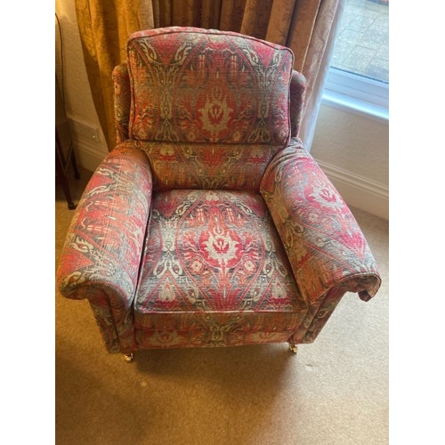 21 - Two Duresta armchairs in Beaminster design, coil sprung base and serpentine sprung back. 98cm x 96cm... 