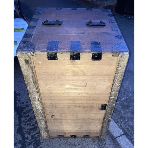 32 - A Victorian metal banded silver chest.