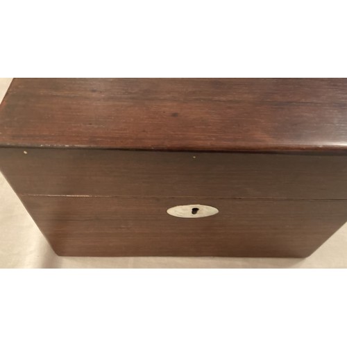 35 - Rosewood travelling vanity box with mother of pearl inlay, concealed spring fired side drawer, fitte... 