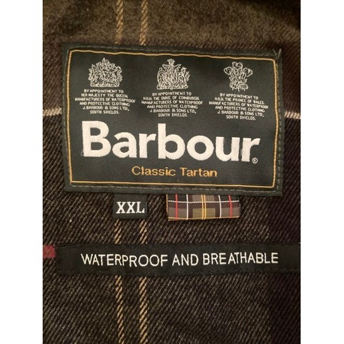 59 - Barbour classic tartan waterproof and breathable jacket, XXL.