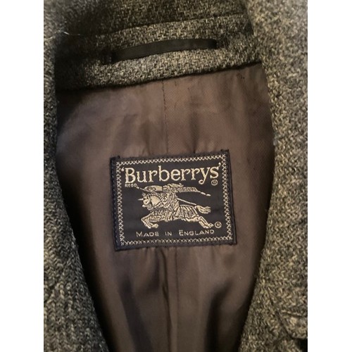 61 - Burberry Harris Tweed handwoven overcoat, 100% wool, 48