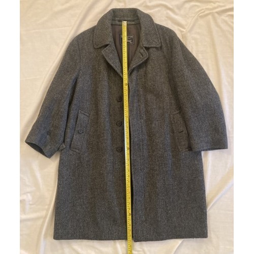 61 - Burberry Harris Tweed handwoven overcoat, 100% wool, 48