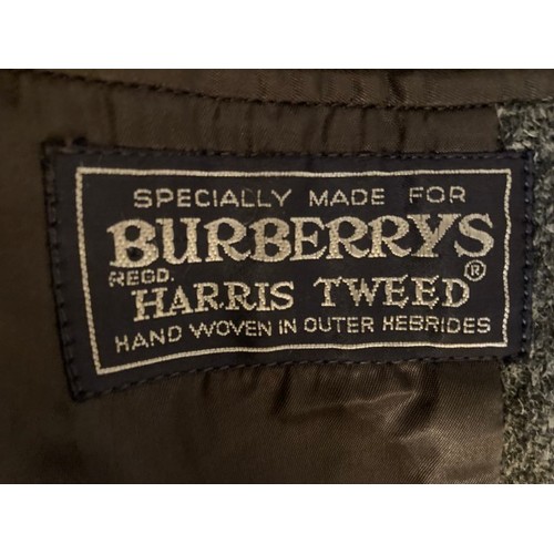 61 - Burberry Harris Tweed handwoven overcoat, 100% wool, 48