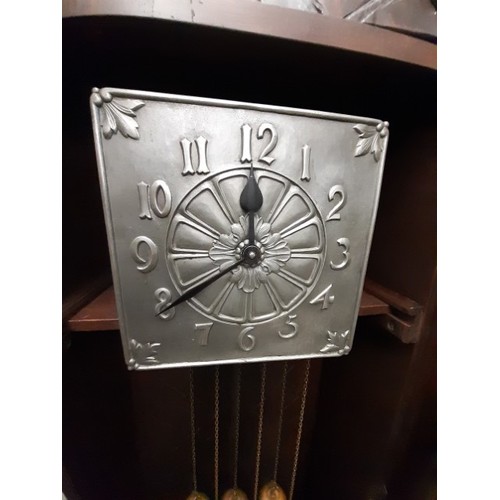 76 - 1920’s Black Forest long cased clock with a somewhat rare carving of William Tell to the top, seated... 