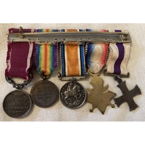 111 - Set of five miniature WWI medals