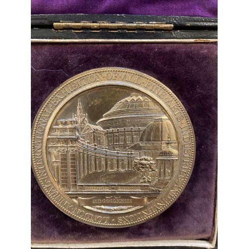 113 - international Exhibition, London 1873, gilt white metal medal by GT Morgan in original presentation ... 