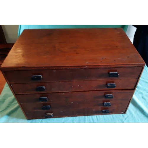 120 - Five drawer collector's cabinet with various contents to include vintage cosmetics, perfume bottles ... 