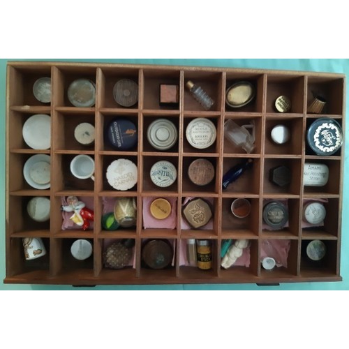 120 - Five drawer collector's cabinet with various contents to include vintage cosmetics, perfume bottles ... 