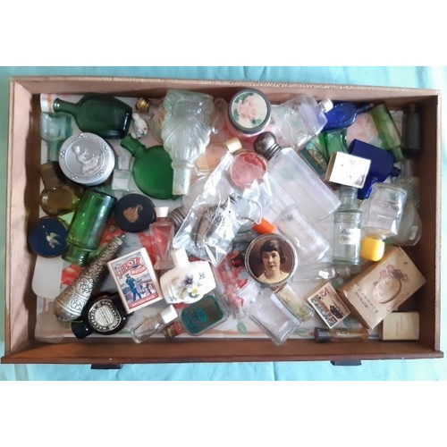 120 - Five drawer collector's cabinet with various contents to include vintage cosmetics, perfume bottles ... 