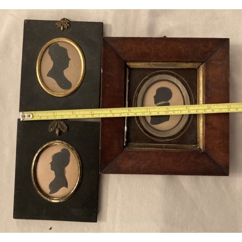 127 - Three early framed silhouette portraits