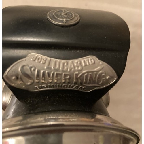 134 - A parcel to include a rare find, as new, totally unused Lucas No.300B silver King cycling lamp with ... 