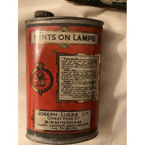 134 - A parcel to include a rare find, as new, totally unused Lucas No.300B silver King cycling lamp with ... 