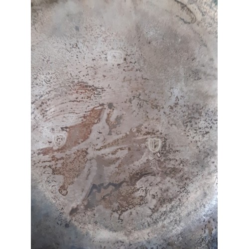 150 - HM silver spirit kettle and stand with burner. Clear HM to stand, very worn marks to kettle but appe... 