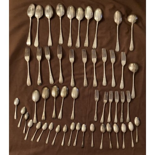 151 - A collection of 51 items of conforming hallmarks silver flatware with conforming HMs comprising of -... 