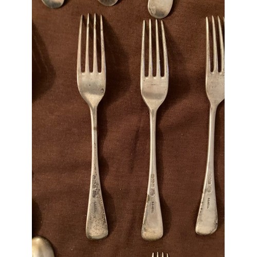 151 - A collection of 51 items of conforming hallmarks silver flatware with conforming HMs comprising of -... 