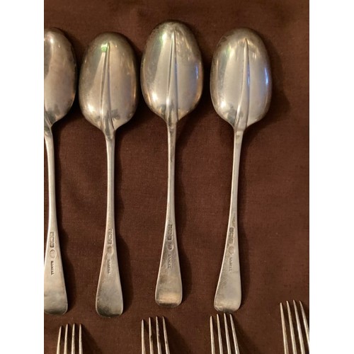 151 - A collection of 51 items of conforming hallmarks silver flatware with conforming HMs comprising of -... 