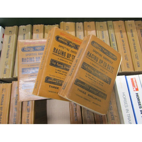 1001 - BOX CONTAINING BOOKS ON HORSERACING - 'RACING UP TO DATE' RANGING FROM 1921 TO 1953 TO INC. HORSES I... 
