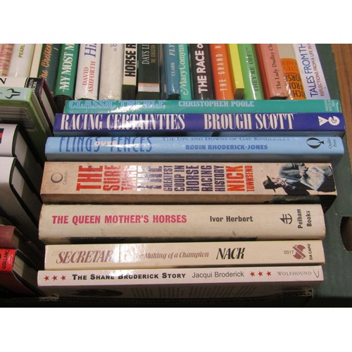 1009 - BOX CONTAINING 40 BOOKS RELATING TO HORSE RACING TO INCLUDE THE LIFE OF GOLDEN MILLER BY BASIL BRISC... 