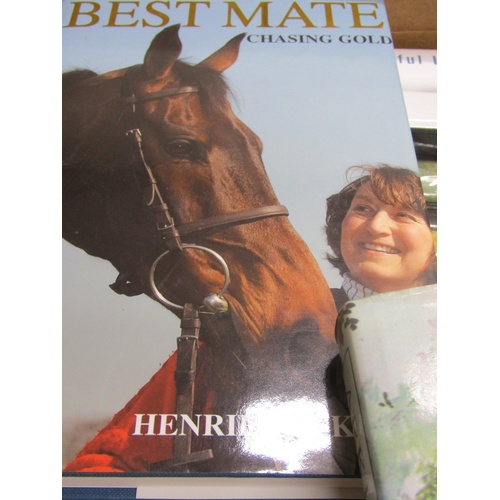 1011 - BOX CONTAINING 36 BOOKS MOSTLY AUTOBIOGRAPHIES MOSTLY JOCKEY RELATED TO INCLUDE GENTLEMAN GEORGE? BY... 