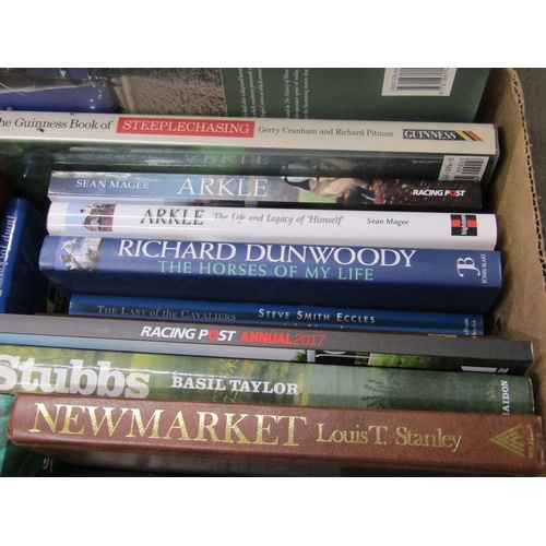 1015 - ONE BOX CONTAINING 31 BOOKS RELATING TO HORSERACING AND AUTOBIOGRAPHIES TO INCLUDE NEWMARKET BY LEWI... 