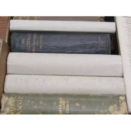 1018 - BOX CONTAINING 21 BOOKS RELATING TO HORSE RACING TO INCLUDE YOUATT ON THE HORSE BY LONGMANS AND CO, ... 