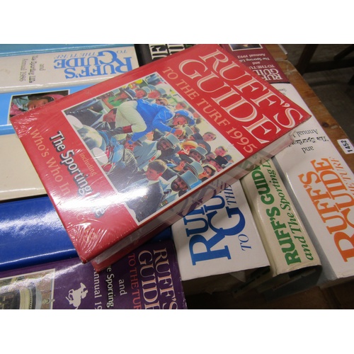 1020 - BOX CONTAINING 17 BOOKS RUFFS GUIDE TO THE TURF RANGING FROM 1980 TO 1996 (NOT INCLUSIVE)