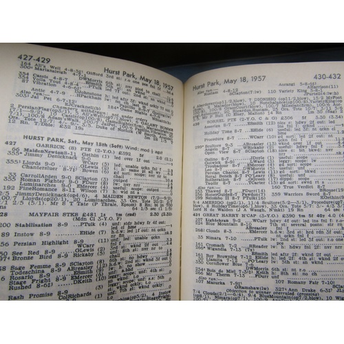 1023 - FIVE BOXES CONTAINING RACEFORM UP TO DATE FORM BOOK FLAT ANNUALS OF VARIOUS YEARS RANGING FROM 1950s... 