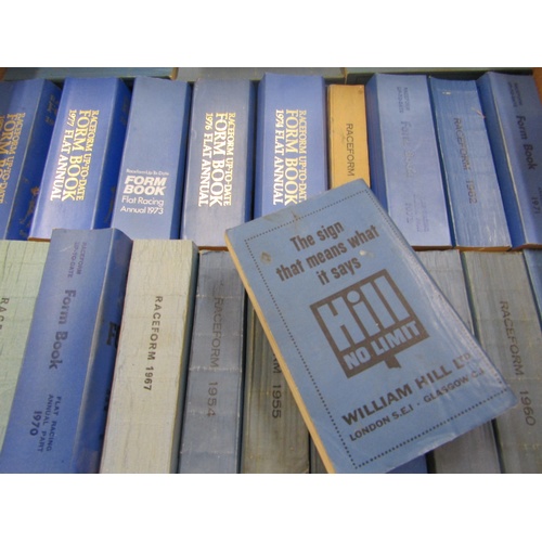 1023 - FIVE BOXES CONTAINING RACEFORM UP TO DATE FORM BOOK FLAT ANNUALS OF VARIOUS YEARS RANGING FROM 1950s... 