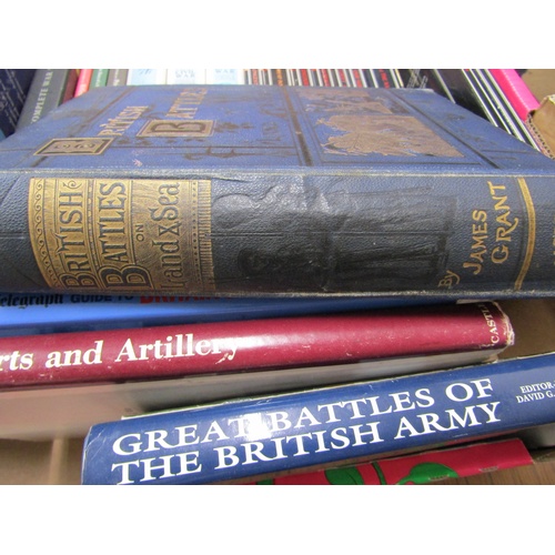 1028 - TWO BOXES CONTAINING 65 BOOKS RELATING TO ENGLISH WARS TO INCLUDE SMALL COLLECTION OF WORDSWORTH MIL... 