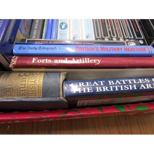 1028 - TWO BOXES CONTAINING 65 BOOKS RELATING TO ENGLISH WARS TO INCLUDE SMALL COLLECTION OF WORDSWORTH MIL... 