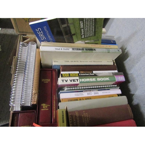 1038 - A BOX CONTAINING 36 BOOKS RELATING TO VETERINARY AND STUD BOOKS TO INCLUDE THE PRACTIAL STUD GROOM B... 
