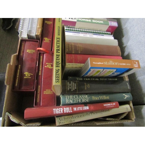 1038 - A BOX CONTAINING 36 BOOKS RELATING TO VETERINARY AND STUD BOOKS TO INCLUDE THE PRACTIAL STUD GROOM B... 