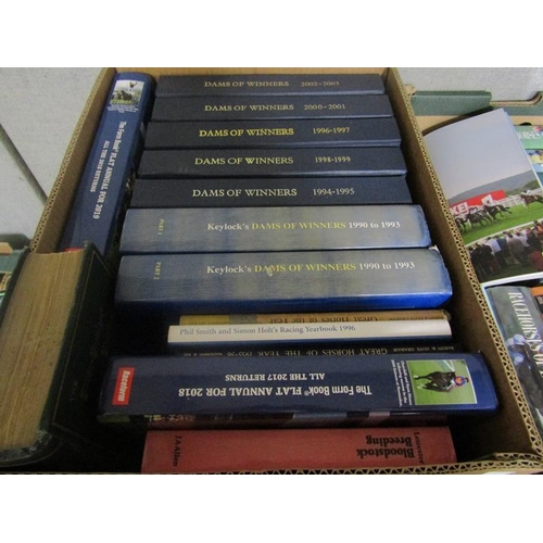 1040 - SIX BOXES CONTAINING BOOKS RELATING TO RACEHORSE STATISTICS BY TIMEFORM PUBLICATIONS RANGING THROUGH... 
