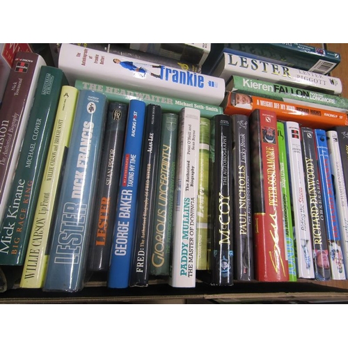 1041 - TWO BOXES OF JOCKEY AUTOBIOGRAPHIES TO INCLUDE LESTER PIGGOTT BY JULIAN WILSON, BULL BY HOWARD WRIGH... 