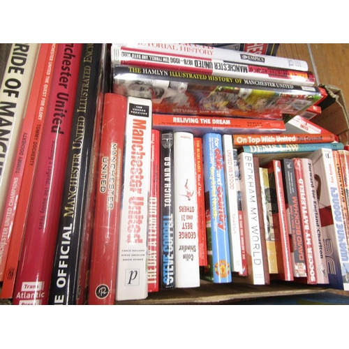 1044 - FIVE BOXES OF BOOKS RELATING TO MANCHESTER UNITED FOOTBALL CLUB AND THEIR PLAYERS TO INCLUDE MANCHES... 