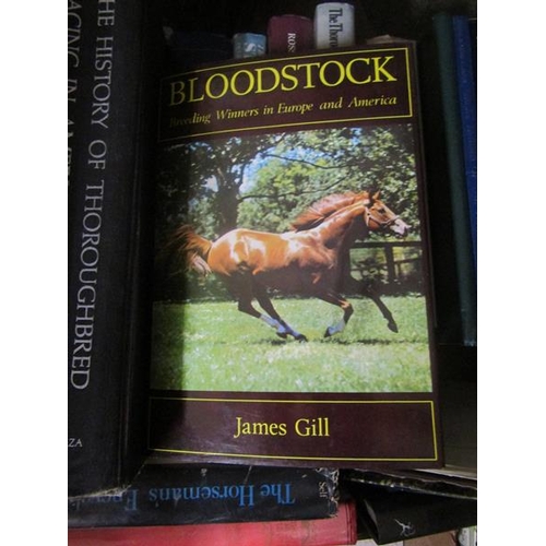 1046 - ONE BOX CONTAING 33 BOOKS ON THOROUGHBRED HORSES TO INCLUDE STALLION REGISTER 1950, MAKING THE AMERI... 