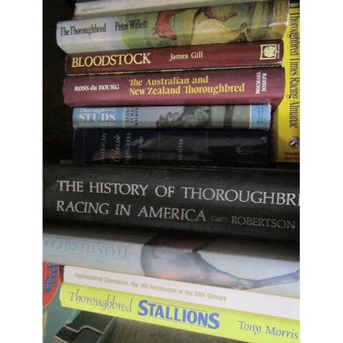 1046 - ONE BOX CONTAING 33 BOOKS ON THOROUGHBRED HORSES TO INCLUDE STALLION REGISTER 1950, MAKING THE AMERI... 
