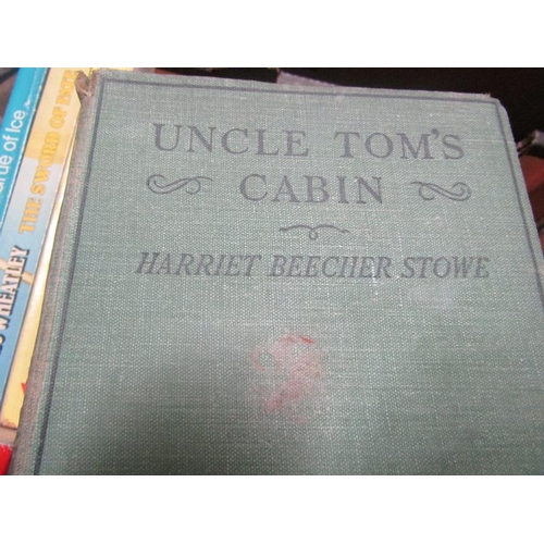 1052 - TWO BOXES VINTAGE BOOKS TO INCLUDE SAUCERS OVER THE MOOR BY MALCOLM SAVILLE, THE SIX BAD BOYS BY ENI... 
