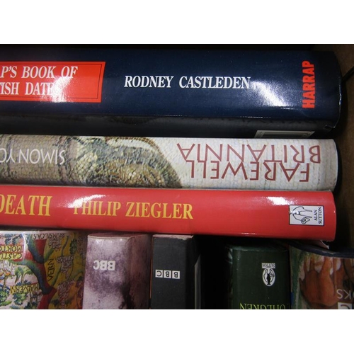 1055 - TWO BOXES OF BOOKS RELATING TO ENGLISH HISTORY TO INCLUDE BRITISH HISTORY BY PAST TIMES, A GUIDE TO ... 