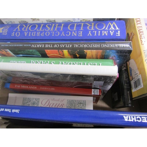 1055 - TWO BOXES OF BOOKS RELATING TO ENGLISH HISTORY TO INCLUDE BRITISH HISTORY BY PAST TIMES, A GUIDE TO ... 