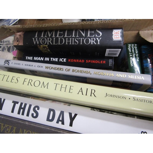 1055 - TWO BOXES OF BOOKS RELATING TO ENGLISH HISTORY TO INCLUDE BRITISH HISTORY BY PAST TIMES, A GUIDE TO ... 