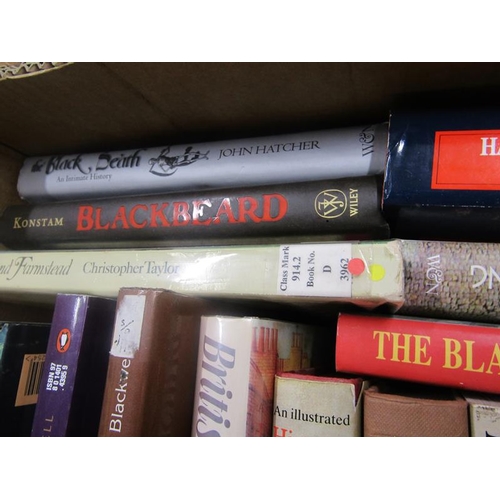 1055 - TWO BOXES OF BOOKS RELATING TO ENGLISH HISTORY TO INCLUDE BRITISH HISTORY BY PAST TIMES, A GUIDE TO ... 