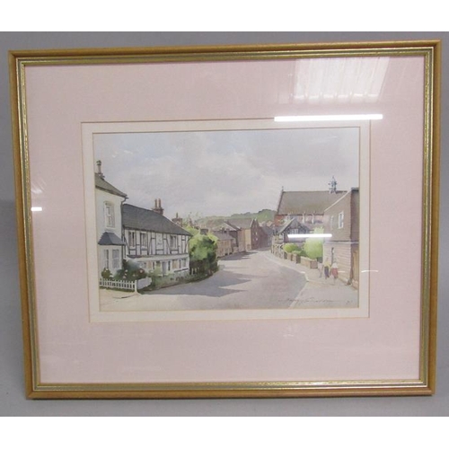 395 - Harry Sheldon 97 - Castle Street, Berkhamsted, signed and dated, watercolour, framed and glazed, 24c... 