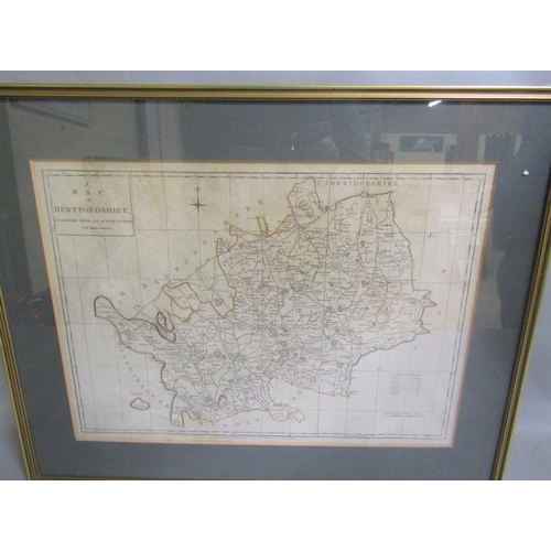 419 - A map of Hertfordshire engraved from an actual survey with improvements.  London engraved for J Harr... 