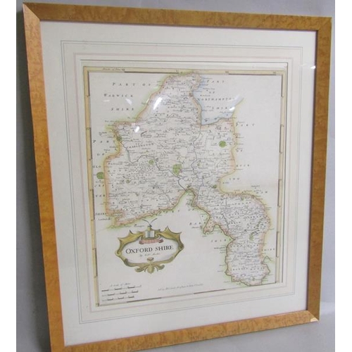 421 - A Robert Morden map of Oxfordshire with a scale of miles, sold by Abel Swale Aronsham and John Churc... 