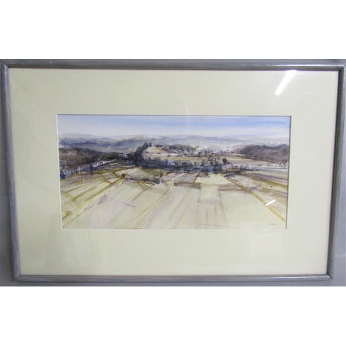 460 - Adam Cope Tremolat, Dordogne, watercolour signed Cope, framed and glazed 21cms x 42cms.