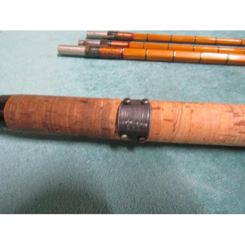 1 - A Hardy 'Palakona' split bamboo 4 piece fishing rod, the Connoisseur pattern. With a cork handle and... 