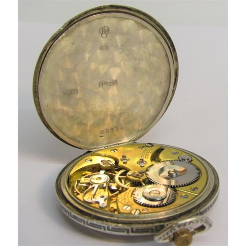 135 - An early 20c Swiss gentleman's pocket watch by the Havila Watch co.  the keyless Swiss bar movement ... 