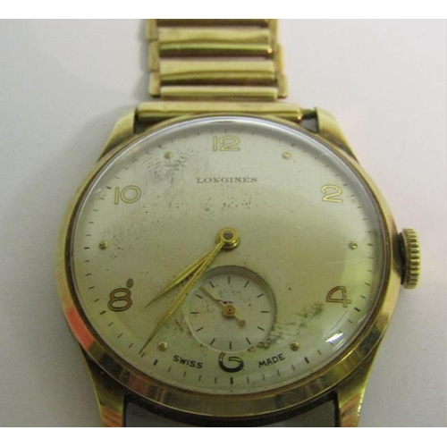 137 - A Swiss Longines gents wristwatch no. 7523886 made c. 1948, having a silvered dial with separate ins... 